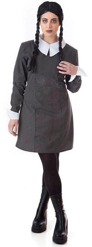 Disfraz de Miércoles con Lunares para Mujer Miércoles Addams Llopis